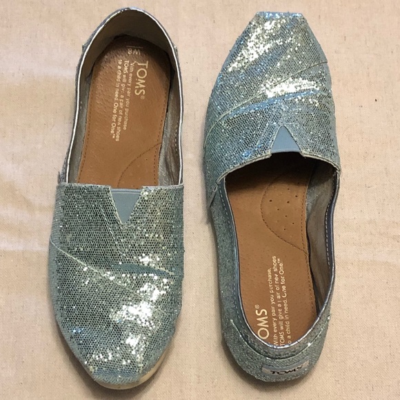 Toms Classic Something Blue Glitter shoes-Pre❤️’d - Picture 1 of 4